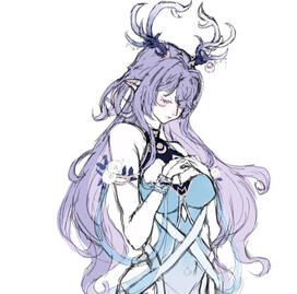 Coloured sketch with blank background