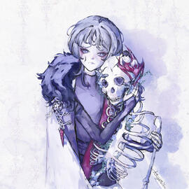 half body, water colour and minimal details